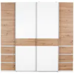 Möbelix Drehtürenschrank Mit Laden B: 215 Cm Fabio Weiß/eiche Dekor