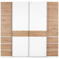 Drehtürenschrank Mit Laden B: 215 Cm Fabio Weiß/eiche Dekor