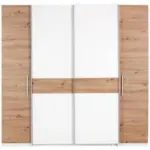 Möbelix Drehtürenschrank B: 215 cm Fabio Weiß/Eiche Artisan Dekor