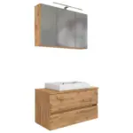 Möbelix Badmöbel-Set 4-Tlg. Pienza B: 100 cm Eiche Wotan Dekor