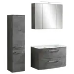 M&ouml;belix Badem&ouml;bel-set Stockholm B: 110 Cm Wei&szlig;/grau