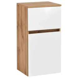 Unterschrank Kopenhagen B: 40 cm Weiß/Eiche Dekor