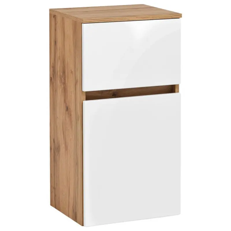 Unterschrank Kopenhagen B: 40 cm Weiß/Eiche Dekor