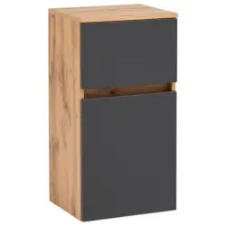 Unterschrank Kopenhagen B: 40 cm Grau/Eiche Dekor