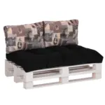 Möbelix Palettenkissen Set 3-Tlg. 120x80 cm Anthrazit / Grau