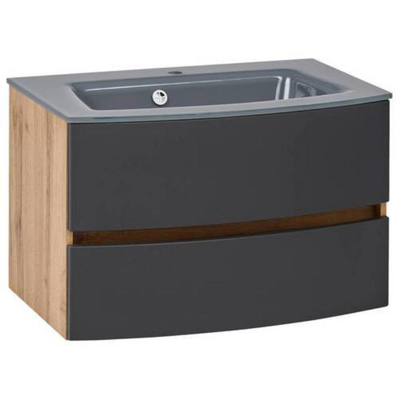 Waschbecken mit Unterschrank Kopenhagen B: 80 cm Grau