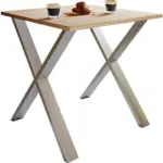 M&ouml;belix Esstisch Xona 80x50 cm Silberfarben/Eiche Dekor