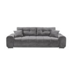 Möbelix 3-Sitzer-Sofa Paco Graubraun Mikrovelours