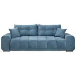 Möbelix 3-Sitzer-Sofa Paco Blau Mikrovelours