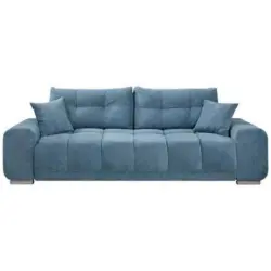 3-sitzer-sofa Paco Blau Mikrovelours