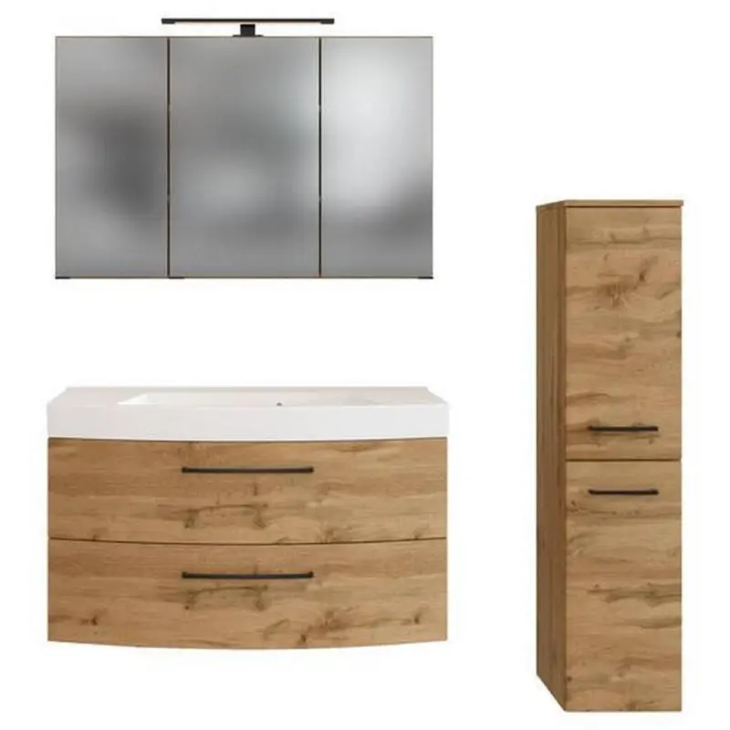 Badmöbel-set Manchester B: 130 Cm Eiche Wotan Dekor