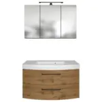 Möbelix Badmöbel-Set Manchester B: 100 cm Eiche Wotan Dekor