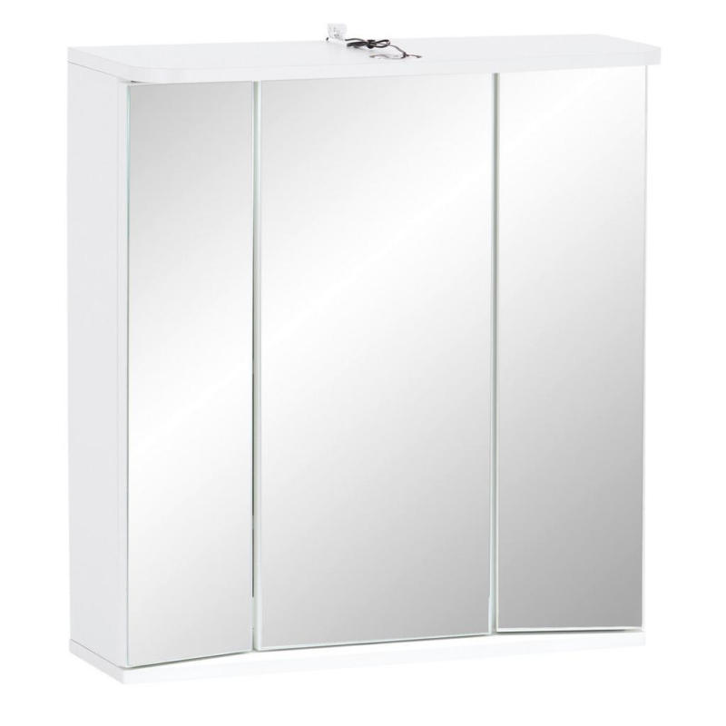 Spiegelschrank Verona Mit Led 3-Türig Bht: 64x70x20 Cm, Weiß