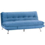 Möbelix 3-Sitzer-Sofa + Schlaffunktion Palermo Hellblau, Samt