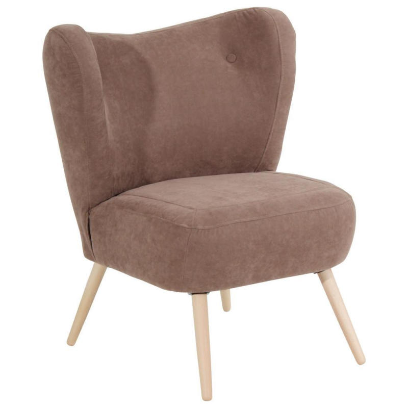 Polstersessel Sari Velours Hellbraun