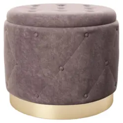 Hocker Liz Textil Rosa Sitz Gepolstert H: 40 cm