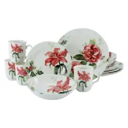 Kombiservice Keramik 4 Personen Geschirr Set