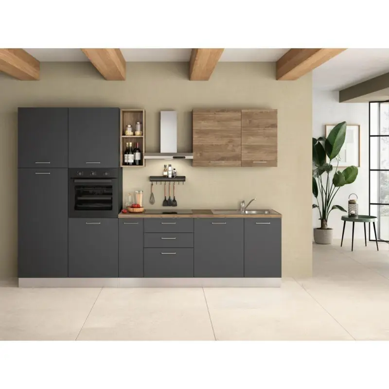 Küchenzeile Freia Mit Kühlschrank 315 cm