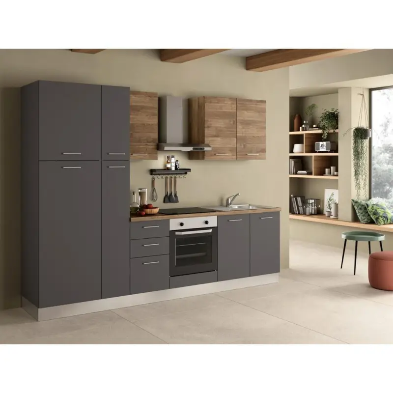 Küchenzeile Freia Mit Kühlschrank 285 cm