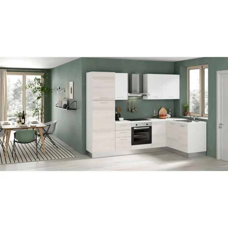 Einbauk&uuml;che Eckk&uuml;che M&ouml;belix Calliope mit Ger&auml;te 270x165 cm Wei&szlig;