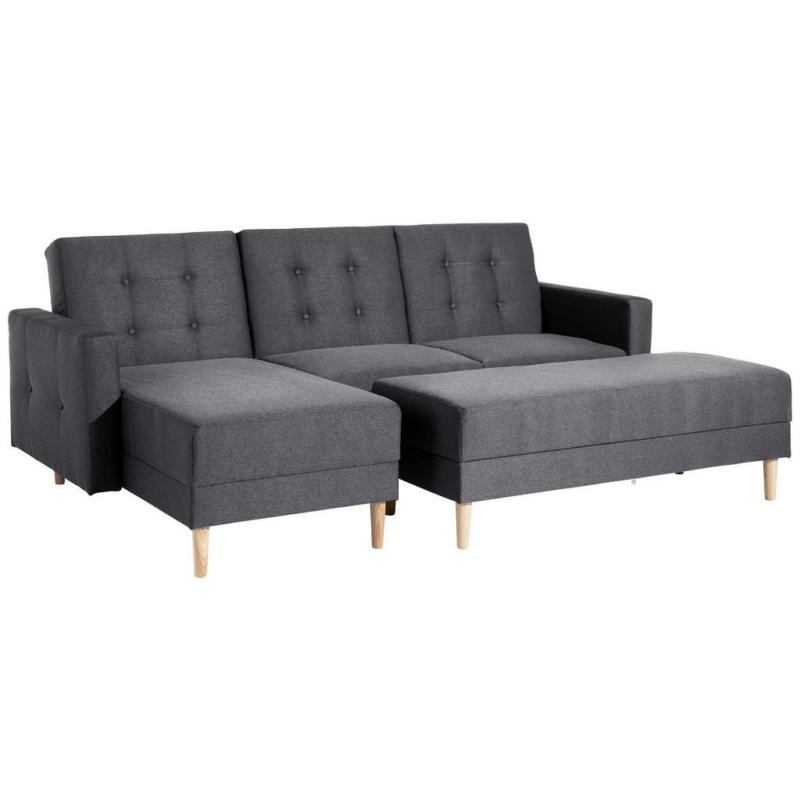 Ecksofa mit Schlaffunktion Easy Relax Graphitfarben