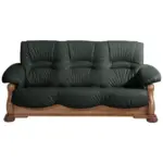 Möbelix 3-sitzer-sofa Tennessee Dunkelgrün Echtleder
