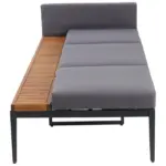 M&ouml;belix Sonnenliege Paris Metall Echtholz Mit Kissen