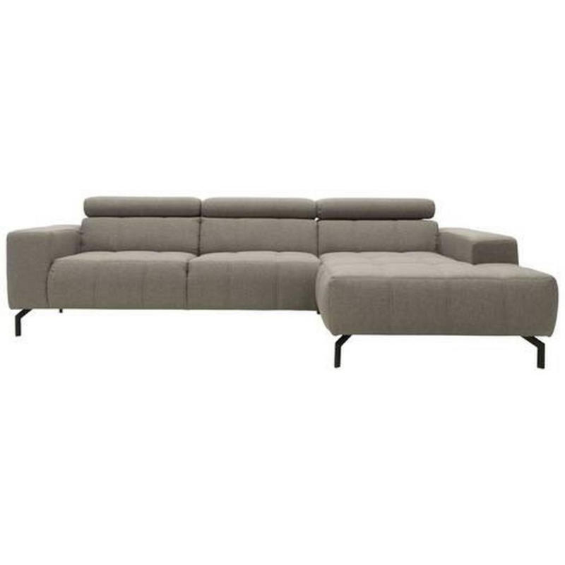 Ecksofa Cunelli Silberfarben Webstoff