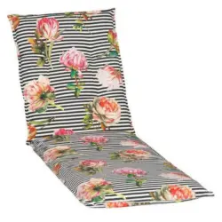 Auflage für Liege Toronto 191x58x8 cm Schwarz / Weiß