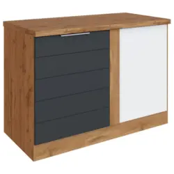 Eckunterschrank Florenz B: 120 Cm Grau/eiche Dekor 1 Tür