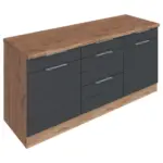Möbelix Küchenunterschrank Florenz B: 180 Cm Grau/eichefarben