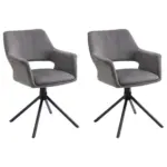 Möbelix Armlehnstuhl Eleonore Grau/ Schwarz Gepolstert 2-Er Set