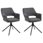 Möbelix Armlehnstuhl Eleonore Grau/ Schwarz Gepolstert 2-Er Set