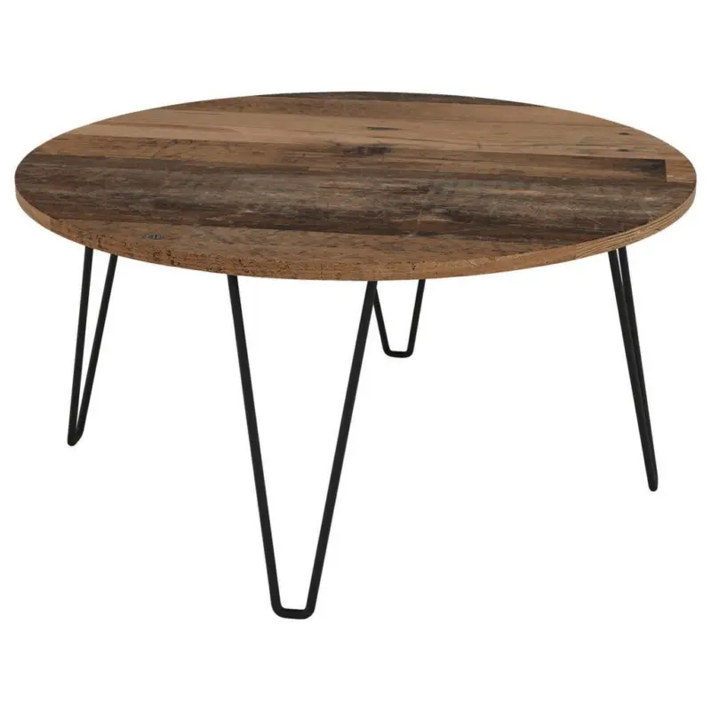 Couchtisch Rund Flair Schwarz/Alteiche Dekor