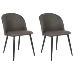 Esszimmerstuhl Nayla Grau/ Schwarz Gepolstert 2-Er Set