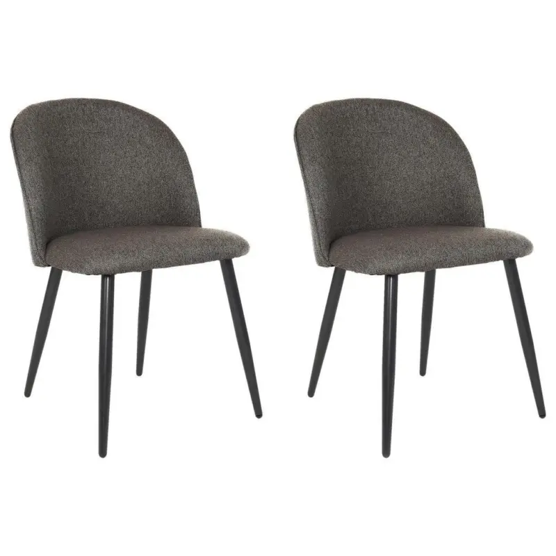 Esszimmerstuhl Nayla Grau/ Schwarz Gepolstert 2-Er Set