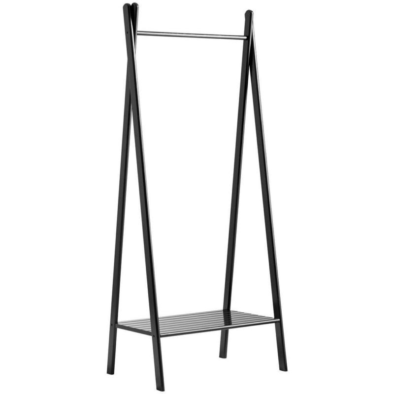 Kleiderständer Noble Schwarz Bambus + Kleiderstange H:180cm