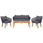 Möbelix Loungegarnitur Trendy Aus Holz/Metall mit Kissen