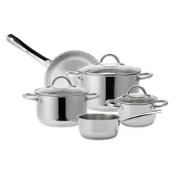 Kochtopfset 8-Teilig Edelstahl Silberfarben Rostfrei