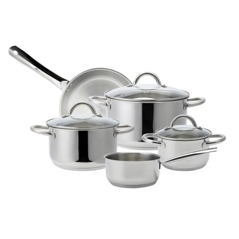 Kochtopfset 8-Teilig Edelstahl Silberfarben Rostfrei