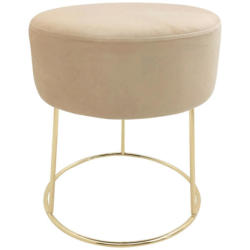 Hocker Marilyn Samt Creme Sitz Gepolstert H: 40,5 Cm