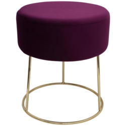 Hocker Marilyn Samt Beere Sitz Gepolstert H: 40,5 Cm