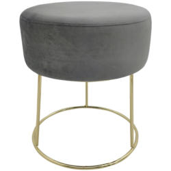 Hocker Marilyn Samt Grau Sitz Gepolstert H: 40,5 Cm