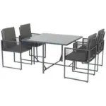 Möbelix Gartengarnitur 5-tlg. Rhodos Metall/kunststoff/textil/glas