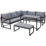 Möbelix Loungegarnitur 3-tlg. Catania Stahl/holz/textil Mit Kissen