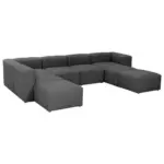 M&ouml;belix Wohnlandschaft Lena Anthrazit Flachgewebe