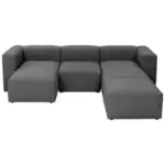 M&ouml;belix Wohnlandschaft Lena Anthrazit Flachgewebe