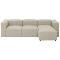 Ecksofa Lena Creme Flachgewebe