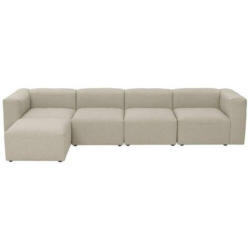 Ecksofa Lena Creme Flachgewebe