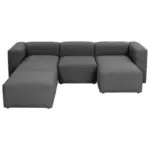 M&ouml;belix Wohnlandschaft Lena Anthrazit Flachgewebe